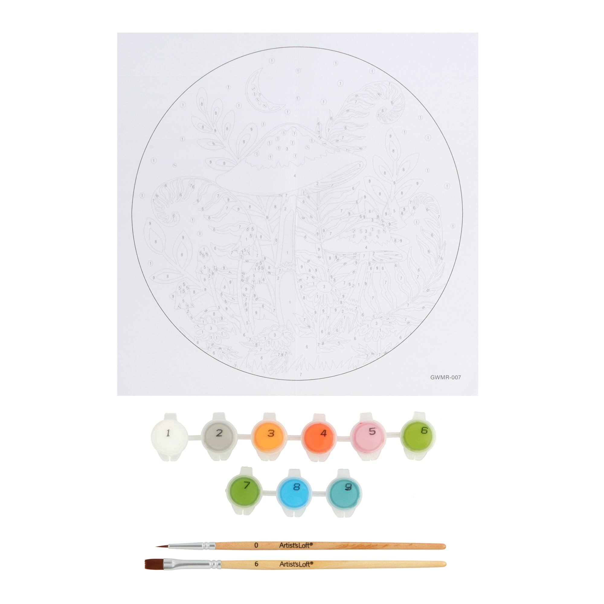 Mushroom Paint-by-Number Plywood Surface Kit by Artist's Loft®